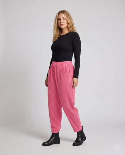 Damen lässige Cord-Hosen mit Seitentaschen EB