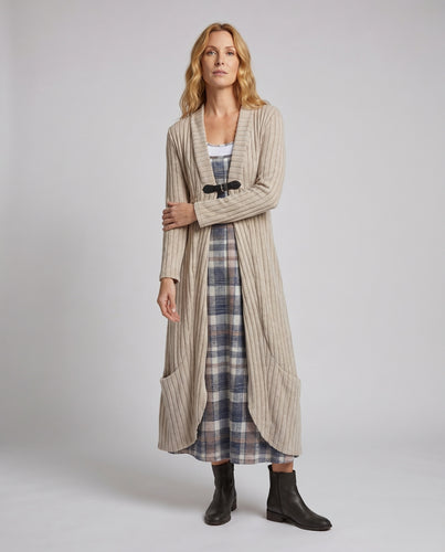 Damen Layered Cardigan mit Taillengürtel EB