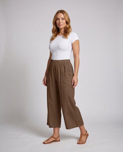Damen Midikleid mit hoher Taille und Taschen EB