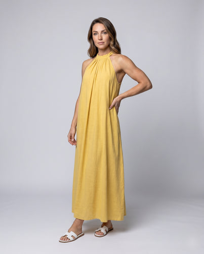 Damen Sommerliches Maxikleid mit Raffungen EB