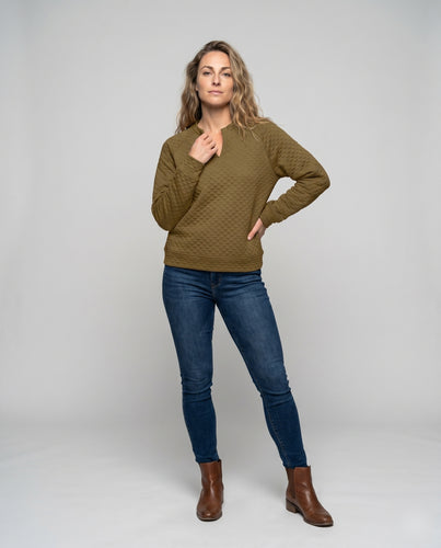 Damen Stepppullover mit hochgeschlossenem Kragen EB