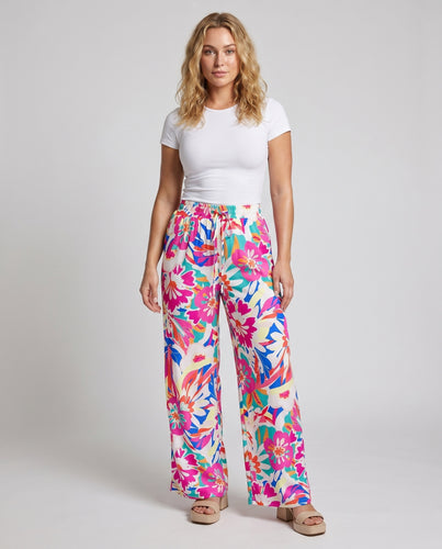 Damen Weite Blumen-Hosen EB