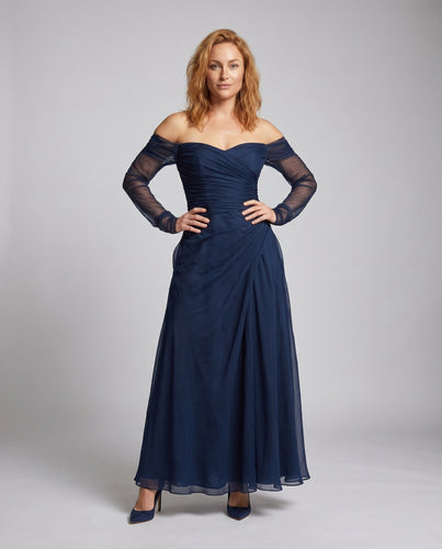 Damen Abendkleid mit schulterfreiem Design und taillierter Silhouette EB