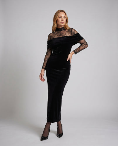 Damen Elegantes Cocktailkleid mit Spitzenoberteil und taillierter Passform EB