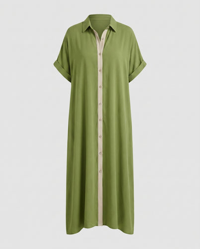 Damen Hemdkleid mit lässigem Schnitt und umschlägbaren Ärmeln EB