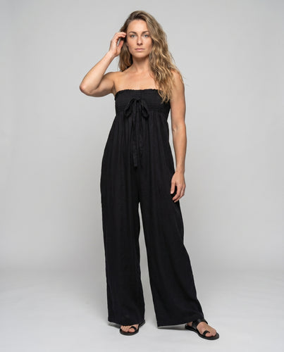 Damen Lässiger Jumpsuit mit weitem Schnitt und elastischem Oberteil EB