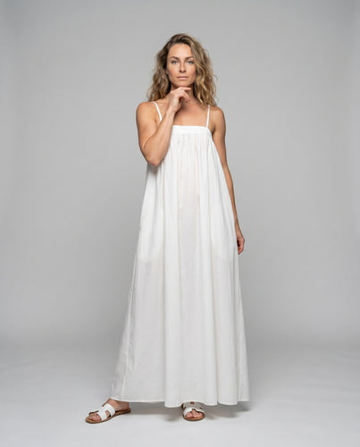 Damen Atembares Maxikleid mit feinen Spaghettiträgern und weitem Schnitt