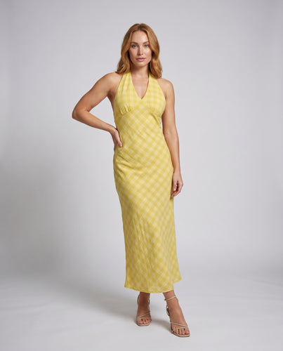Damen Charmantes Maxikleid mit tiefem Rückenausschnitt und verspieltem Bindeband