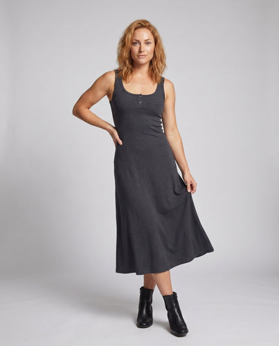 Damen Elegant geschnittenes Maxikleid mit Knopfleiste