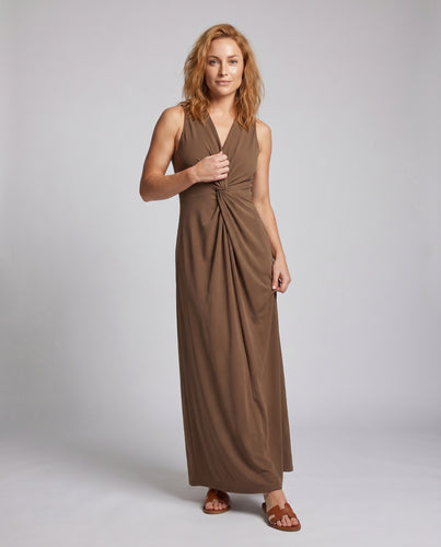 Damen Elegant geschnittenes Maxikleid mit Wickeldesign