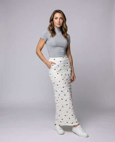 Damen Elegante Maxiröcke mit floralem Design und hohem Schlitz