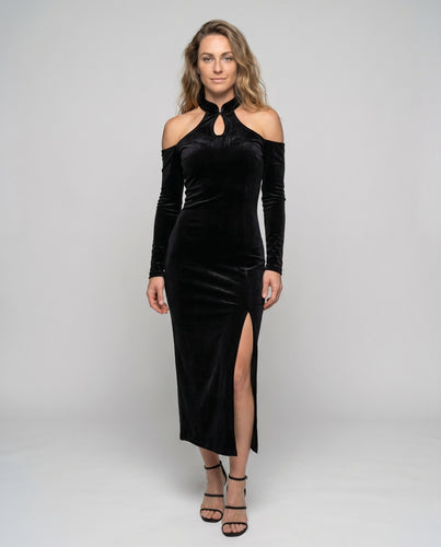 Damen Elegantes Bodycon-Kleid mit Cut-Out-Ausschnitt und Schulterfreischnitt