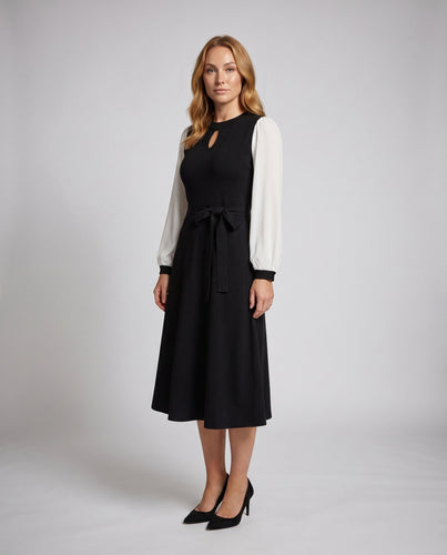 Damen Elegantes Kleid mit dekorativen Puffärmeln