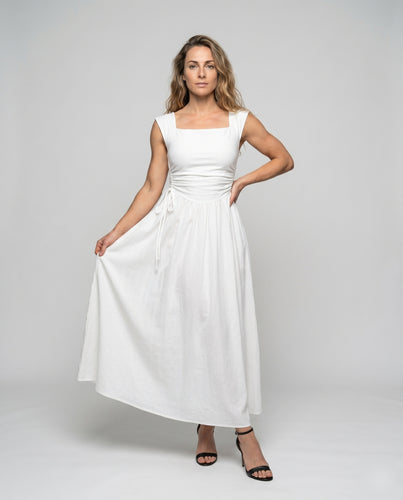 Damen Elegantes Maxi-Kleid mit raffinierten Raffungseffekten