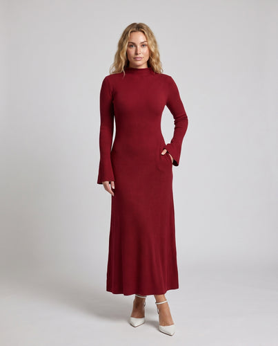 Damen Elegantes Maxikleid mit ausgestellten Ärmeln