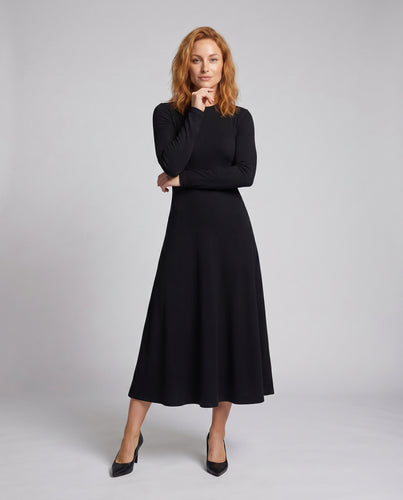 Damen Elegantes Maxikleid mit langem Arm und figurumspielendem Schnitt