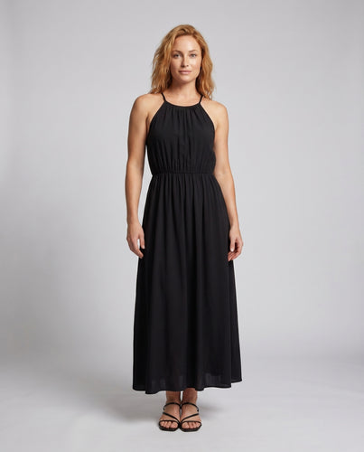 Damen Elegantes Maxikleid mit offenem Rückenelement und tiefem Ausschnitt