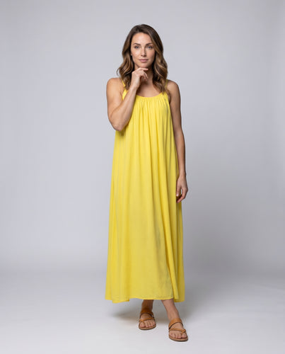 Damen elegantes Maxikleid mit schlichten Trägern