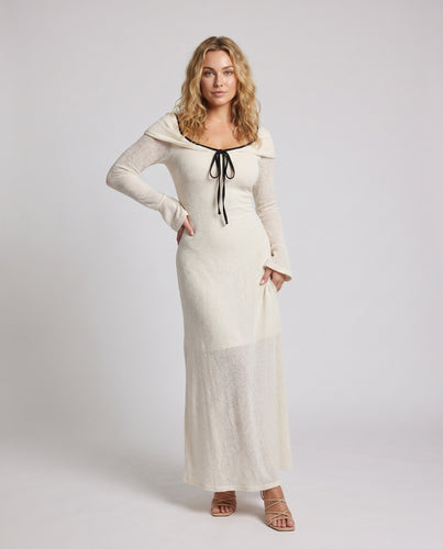 Damen Elegantes Off-Shoulder Langarmkleid