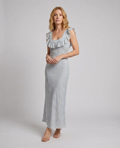 Damen elegantes Sommerkleid mit Volantärmeln