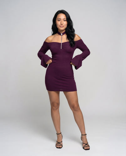 Damen figurbetontes Abendkleid mit schulterfreiem Design und Glitzerakzenten