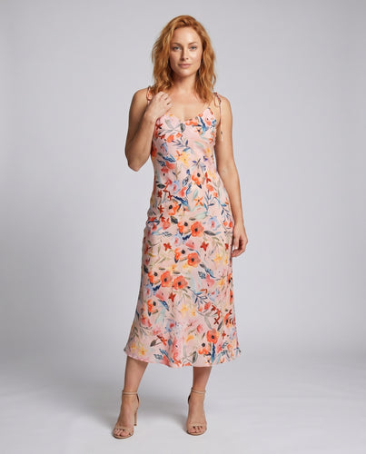 Damen Floral Maxikleid mit dünnen Spaghetti-Trägern und elegantem Ausschnitt
