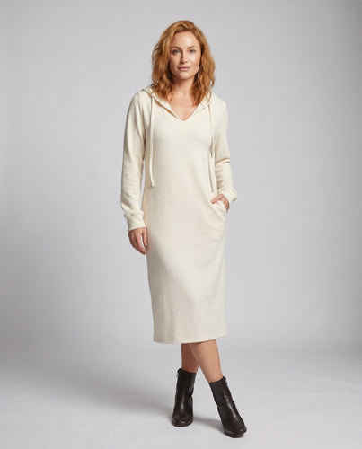 Damen Hoodie-Kleid mit schickem Reißverschluss und langen Ärmeln