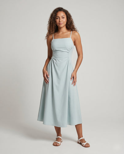 Damen Kleid mit elegantem A-Linien Schnitt und feinen Spaghetti-Trägern