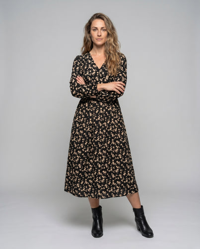 Damen Lange Sommerkleid mit floralem Design und fließendem Schnitt