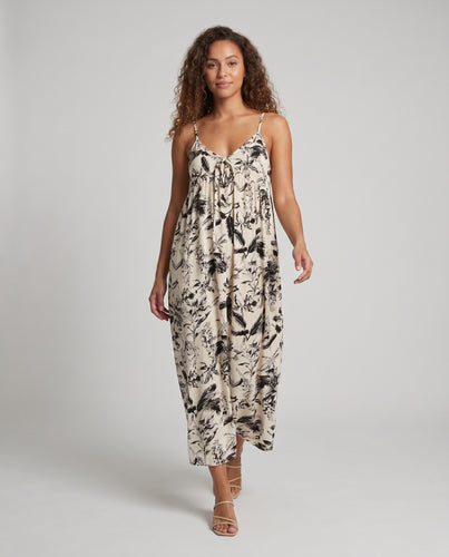 Damen Längeres Maxikleid mit floralem Muster und lässigem Schnitt