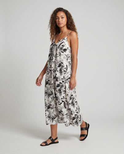 Damen Längeres Sommerkleid mit floralen Mustern und schwingendem Saum