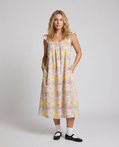 Damen lässiges Blumenkleid im Vintage-Stil