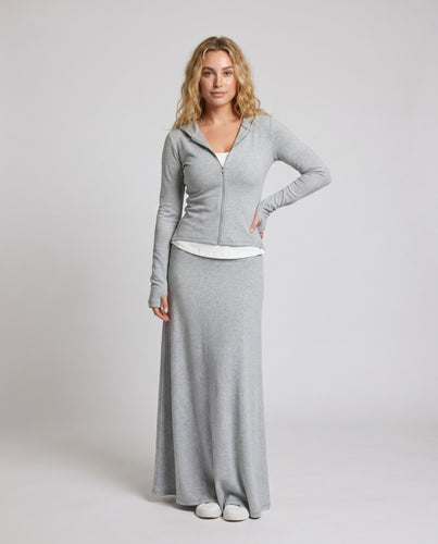 Damen Lässiges Maxi-Kleid mit Hoodie und langen Ärmeln