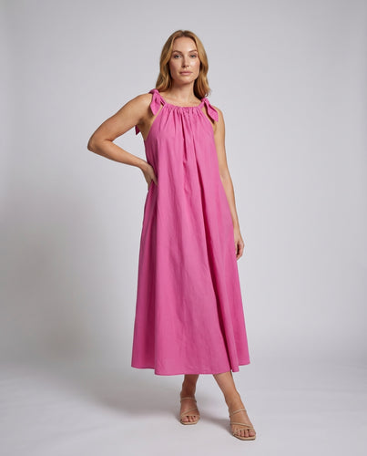 Damen legeres Maxikleid mit raffinierten Trägerdetails