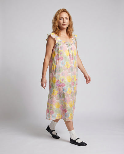 Damen Luftiges Maxikleid mit floralem Print und schmalen Spaghetti-Trägern