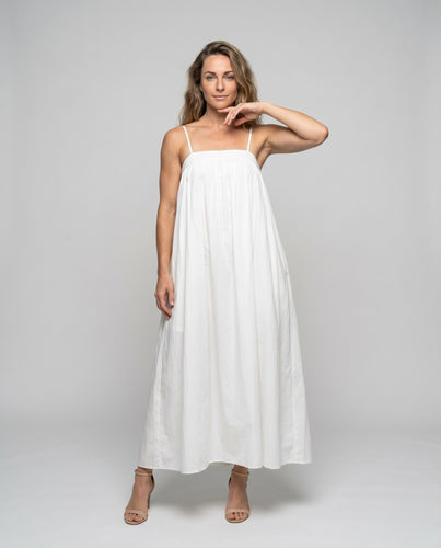 Damen luftiges Maxikleid mit schmalen Trägern und fließendem Design