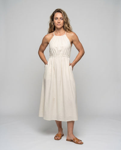 Damen Luftiges Maxikleid mit verstellbaren Spaghetti-Trägern und elastischem Taillenbund