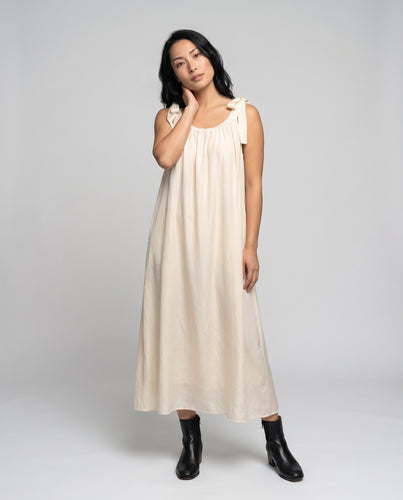 Damen luftiges Sommerkleid mit Schleifenakzenten