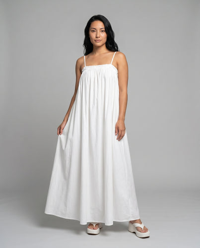 Damen luftiges Sommermaxikleid mit zarten Trägern