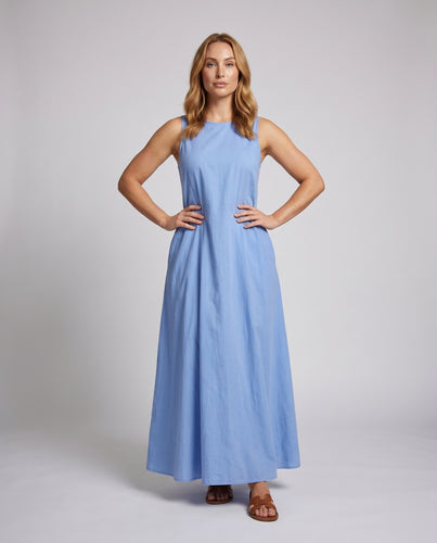 Damen Maxi-Kleid mit elegantem A-Linien Schnitt und praktischen Taschen