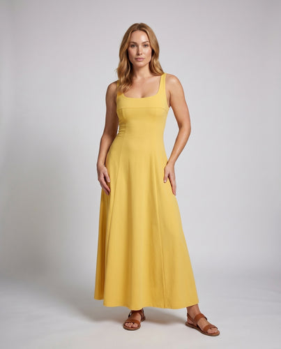 Damen Maxi-Kleid mit eleganter Rückenbindung und fließendem Schnitt
