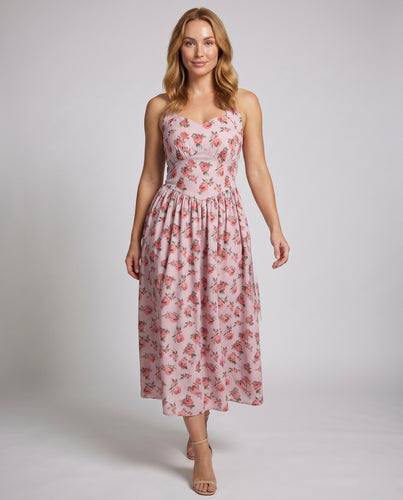 Damen maxi Kleid mit floralem Design