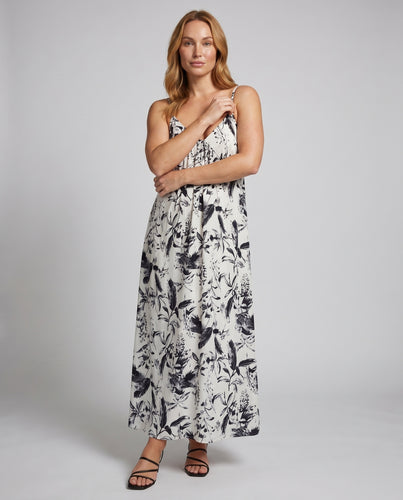 Damen Maxi-Kleid mit floralem Muster und schwingendem Rock