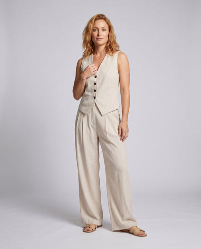 Damen Maxikleid im lässigen Business-Style mit tailliertem Oberteil und Knopfverschluss