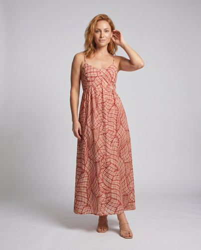 Damen Maxikleid mit angesagtem Karo-Design und lässigem Schnitt