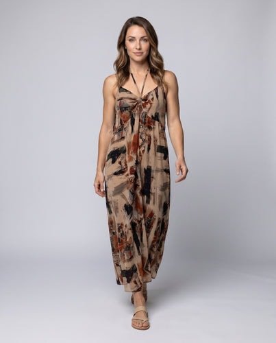 Damen Maxikleid mit feinem Spaghetti-Träger-Design und eleganter Taillierung