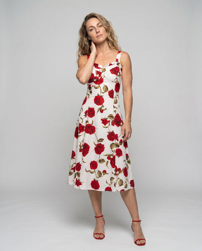 Damen Maxikleid mit floralem Design und schmalen Spaghetti-Trägern