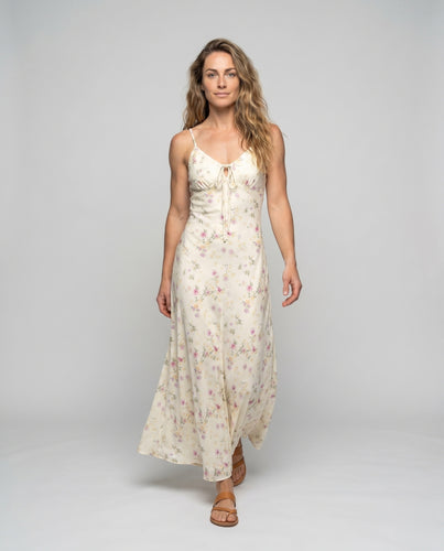 Damen Maxikleid mit floralem Design und schwingendem Saum