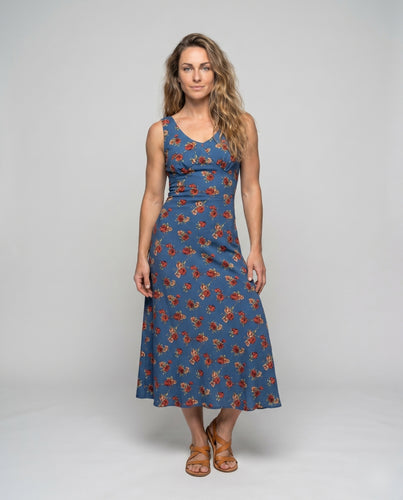 Damen Maxikleid mit floralem Muster und schmalen Trägern