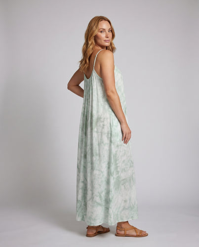 Damen Maxikleid mit gerafftem Oberteil und Spaghettiträgern